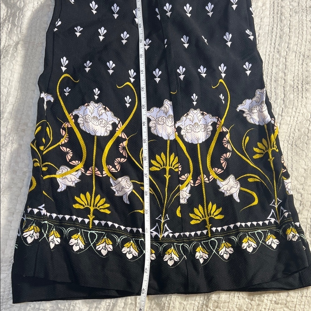 Anthropologie wide leg pants Black with floral accent size 4 - Picture 14 of 15